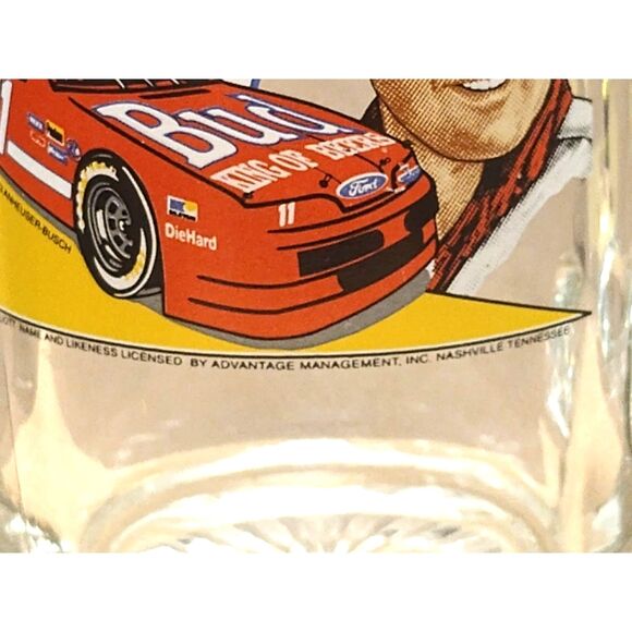 Vintage 1993 Bill Elliott Glass Beer Mug #11 Budweiser Ford Thunderbird NASCAR - Picture 4 of 9